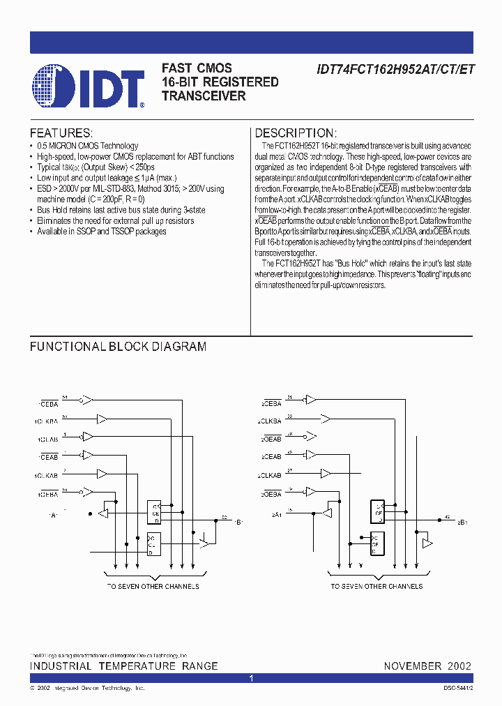 74FCT162H952TDS75426_971040.PDF Datasheet