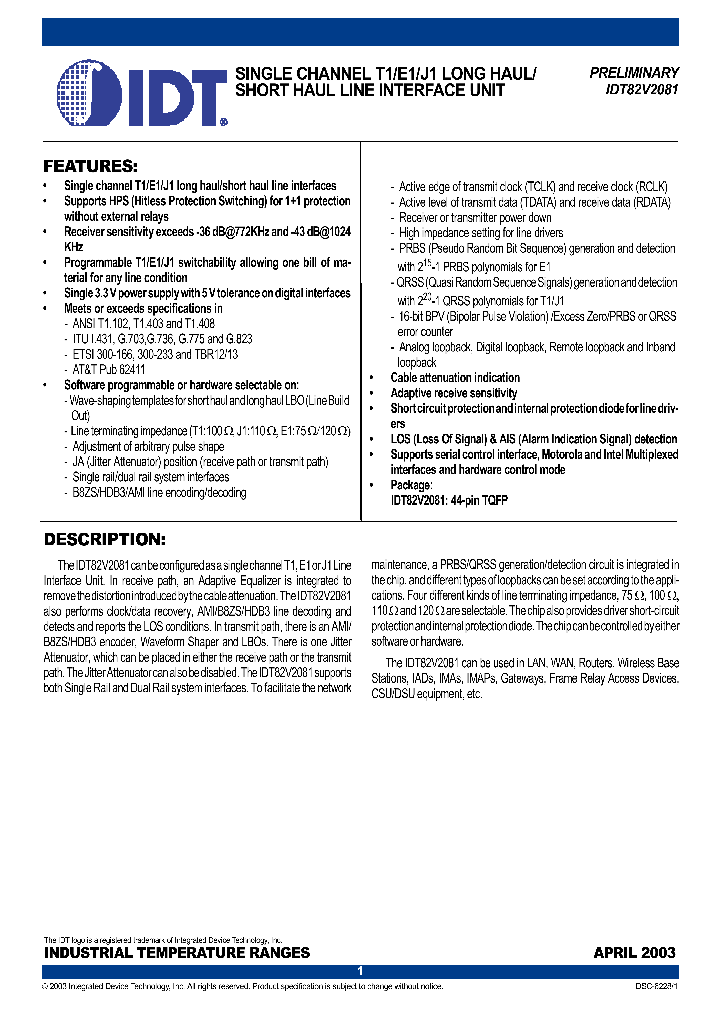 82V2081DS_972088.PDF Datasheet
