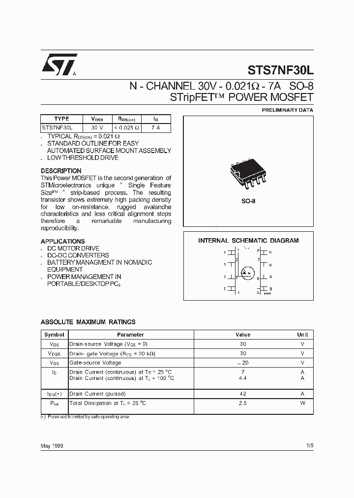 STS7NF30L_942599.PDF Datasheet
