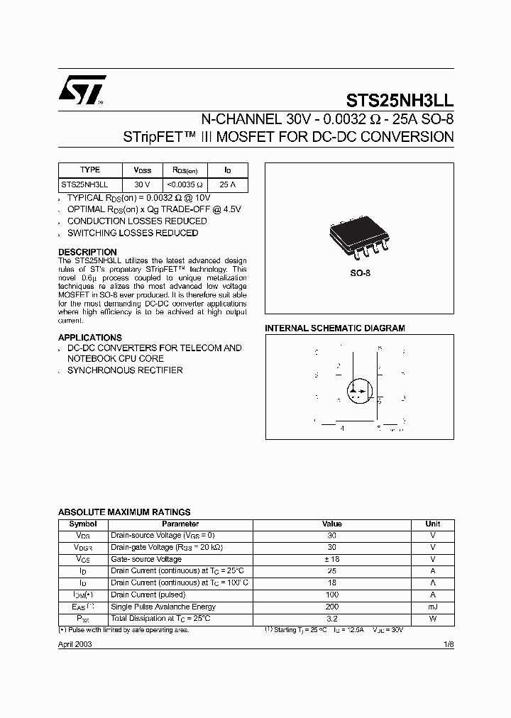 STS25NH3LL_943123.PDF Datasheet