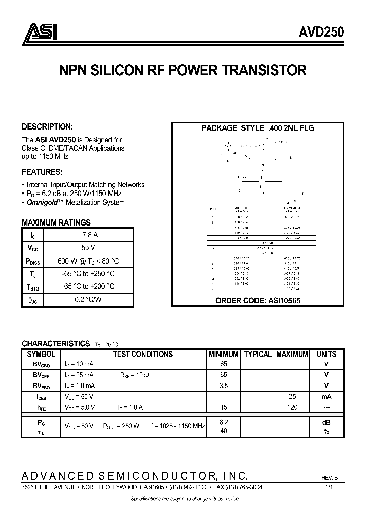 AVD250_975138.PDF Datasheet