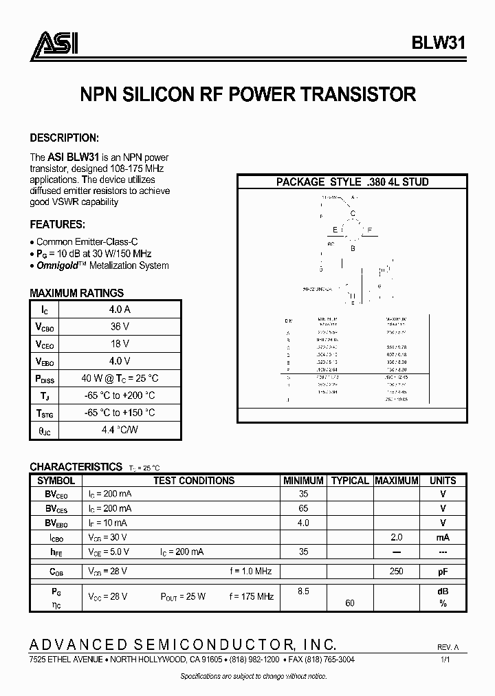 BLW31_976335.PDF Datasheet