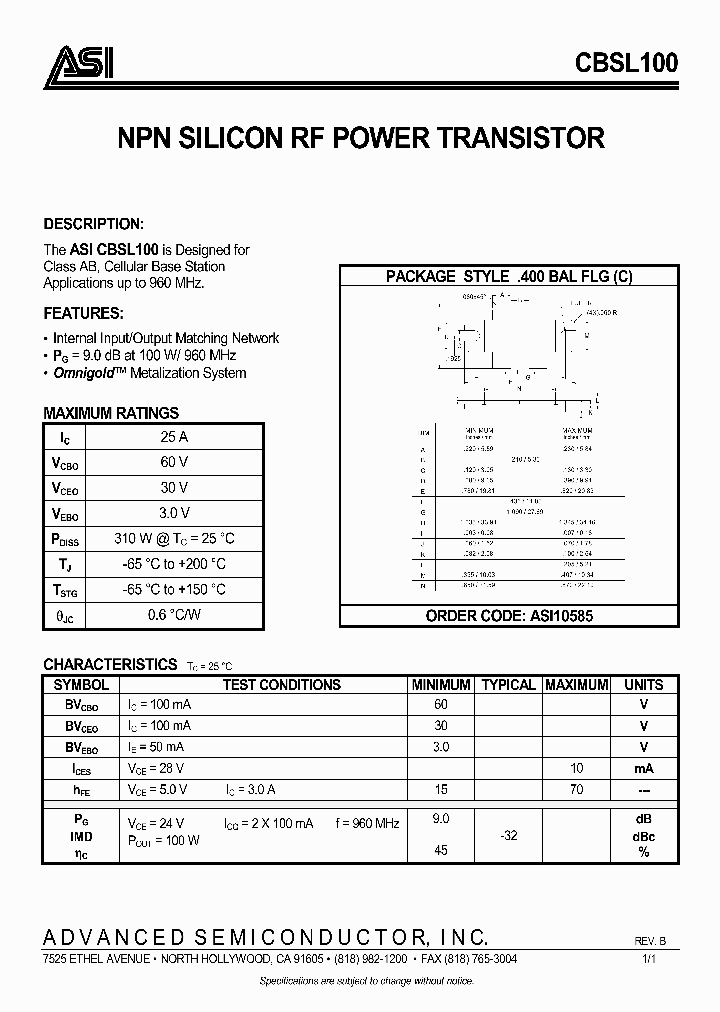 CBSL100_977523.PDF Datasheet