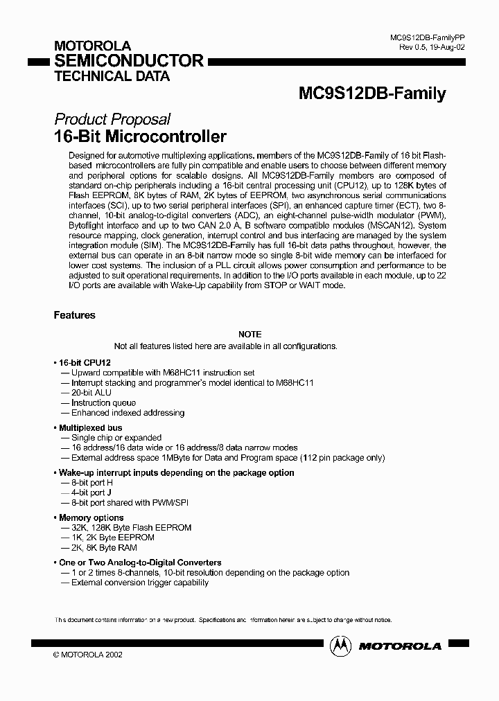 HCS12DBFAMILYPP_986029.PDF Datasheet