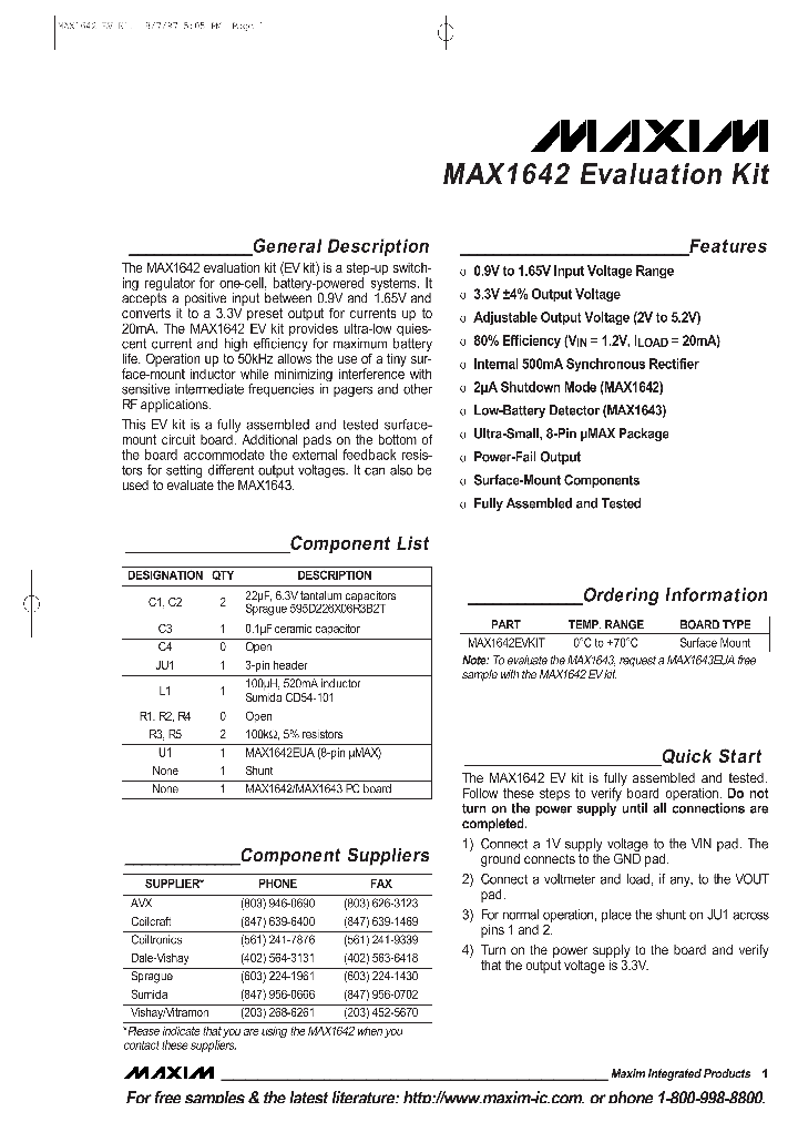MAX1642EVKIT_990091.PDF Datasheet
