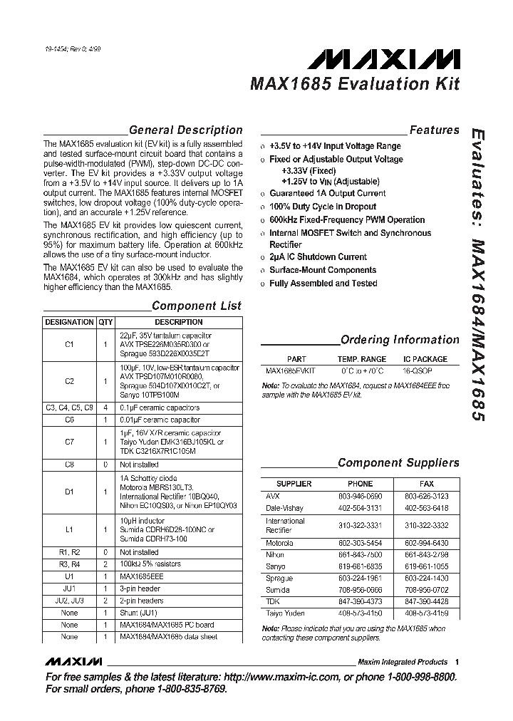 MAX1685EVKIT_990105.PDF Datasheet