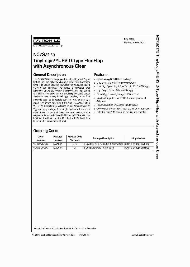 NC7SZ175_992814.PDF Datasheet