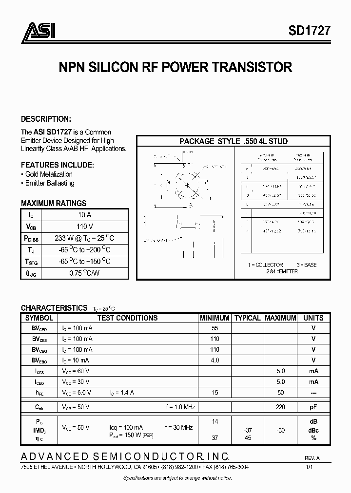SD1727_1001344.PDF Datasheet