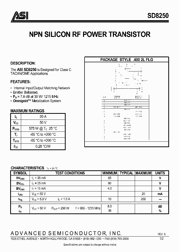 SD8250_1001356.PDF Datasheet