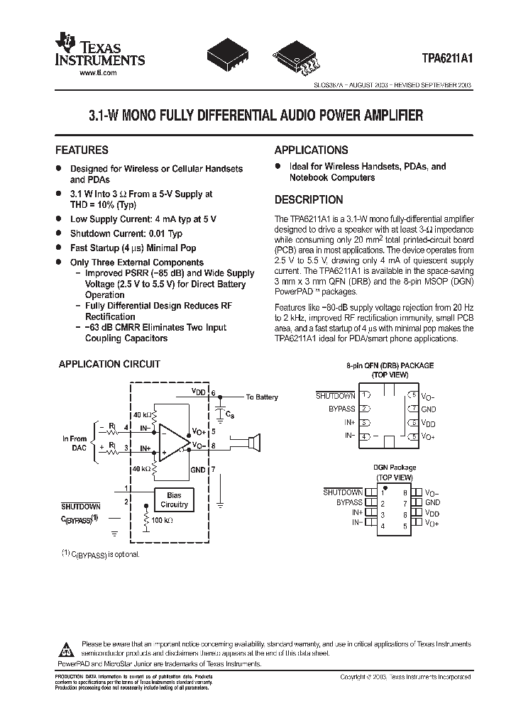TPA6211A1_1006082.PDF Datasheet