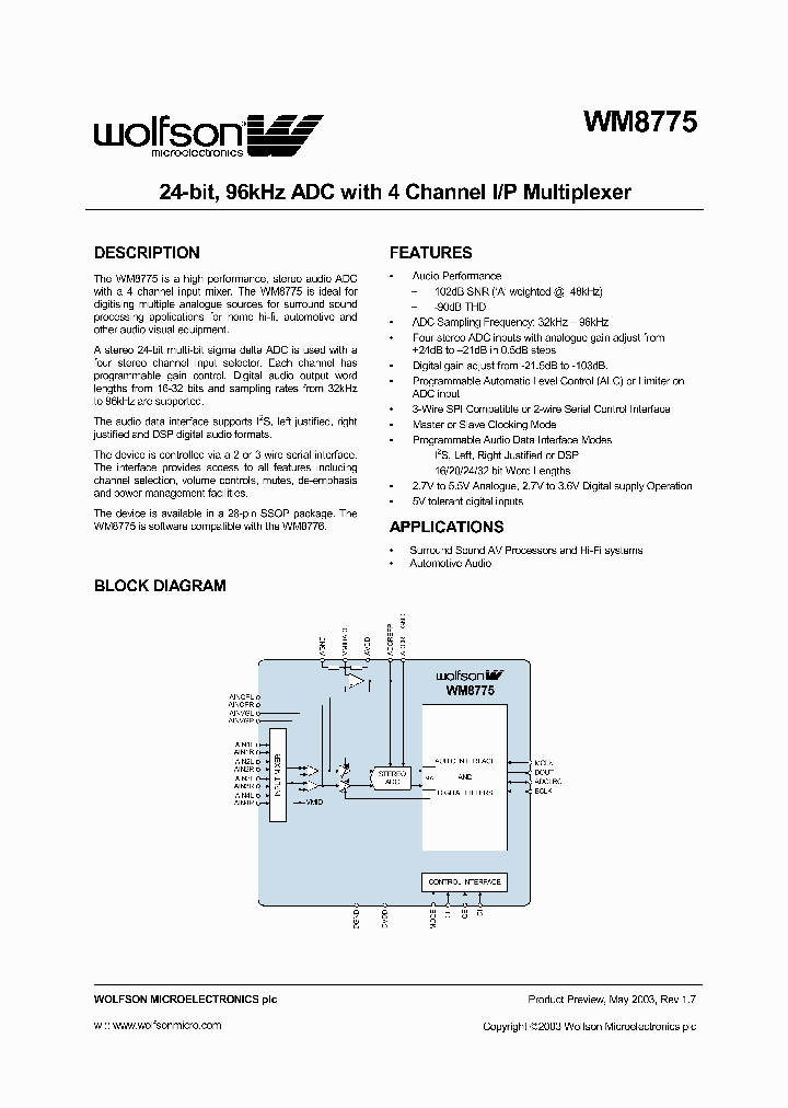 WM8775_1007702.PDF Datasheet