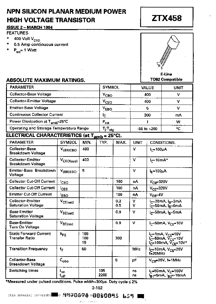 ZTX458_1008084.PDF Datasheet
