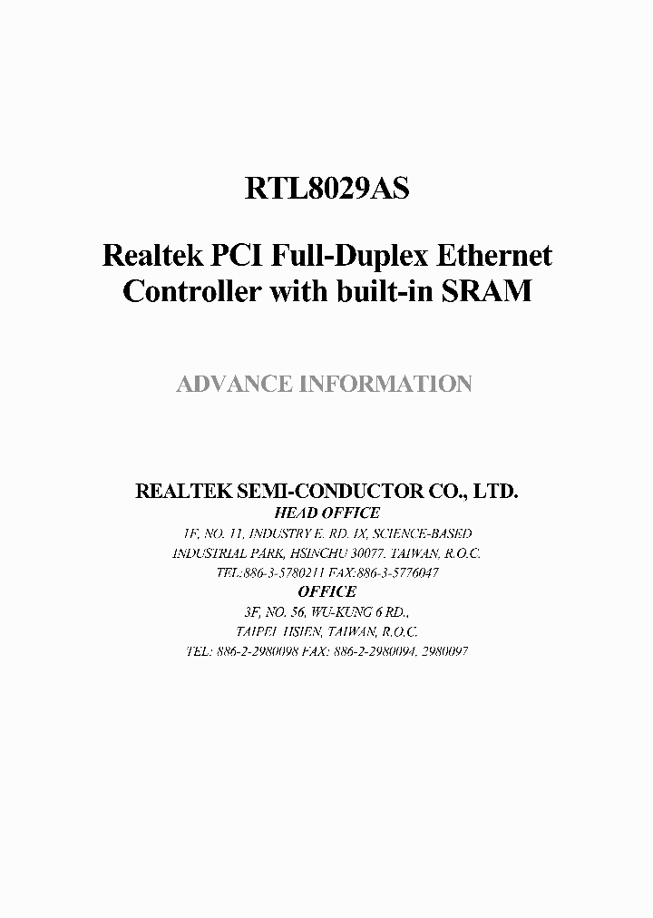 RTL8029AS_4924757.PDF Datasheet