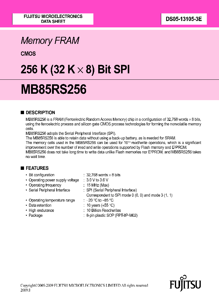 MB85RS256_4944436.PDF Datasheet