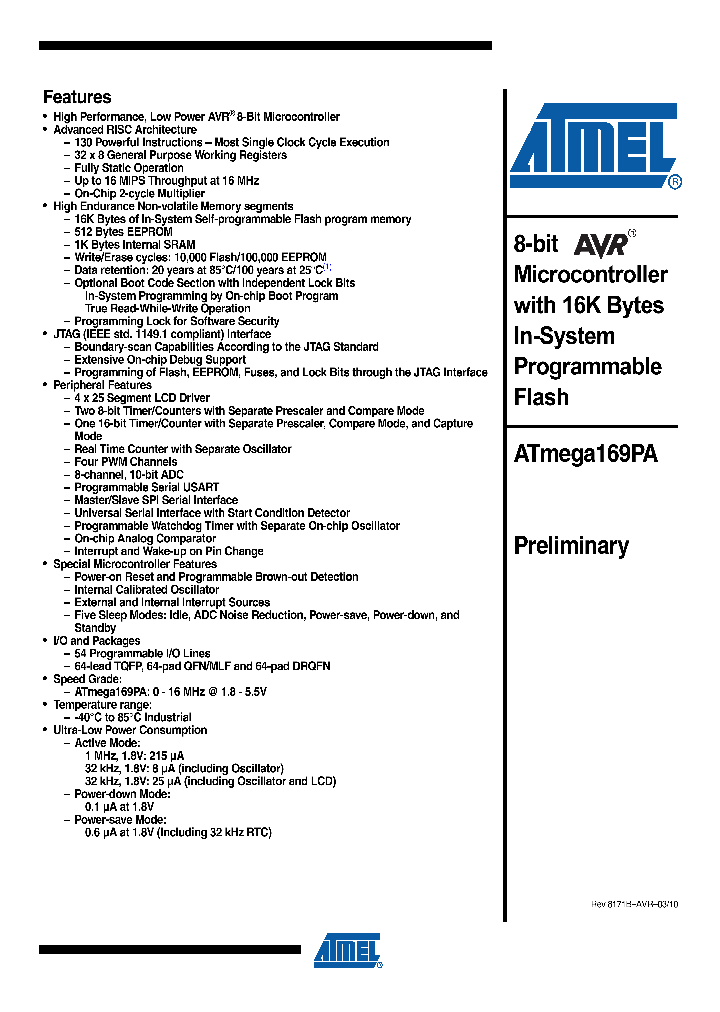 ATMEGA169PA_4950115.PDF Datasheet