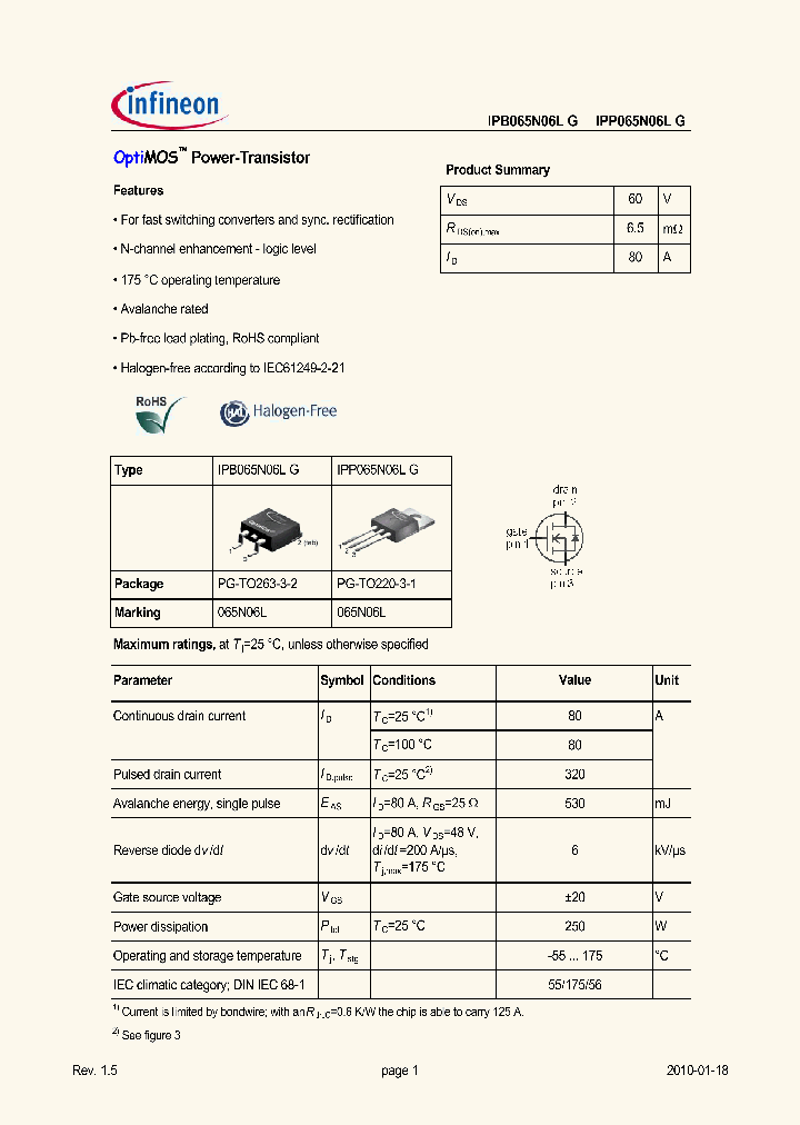 IPB065N06LG10_4951377.PDF Datasheet