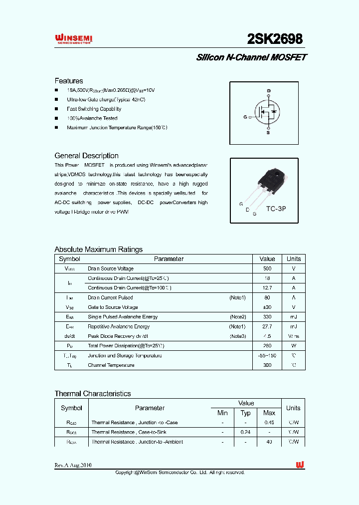 2SK2698_4960499.PDF Datasheet