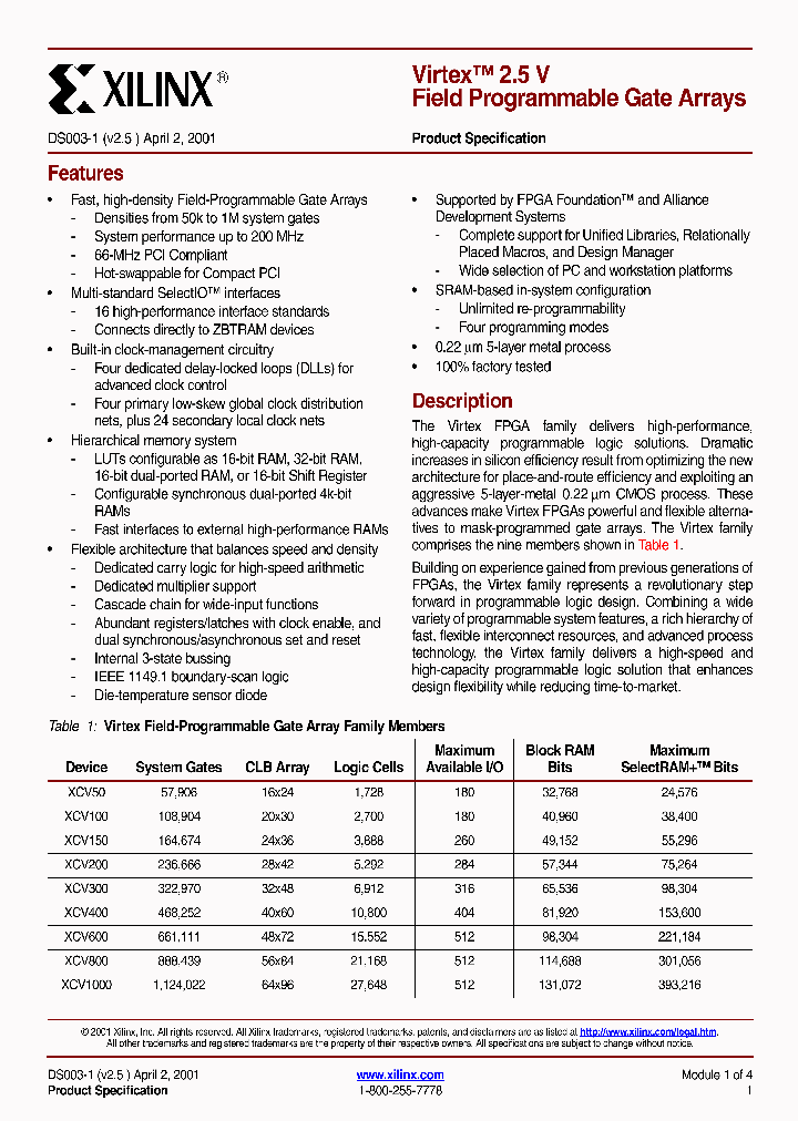 XCV200_4963003.PDF Datasheet