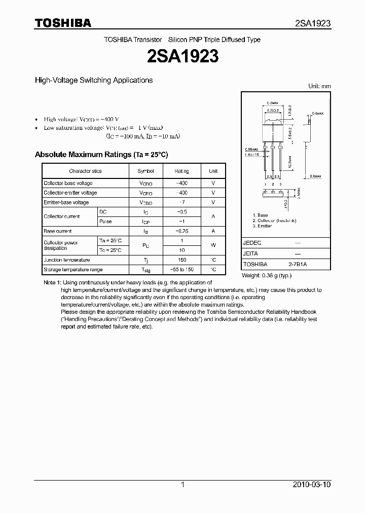 2SA192310_4963132.PDF Datasheet