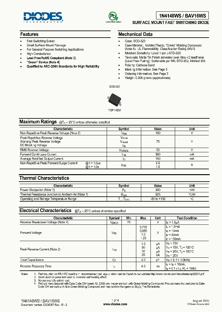 1N4148WS-13-F_4964395.PDF Datasheet Download --- IC-ON-LINE