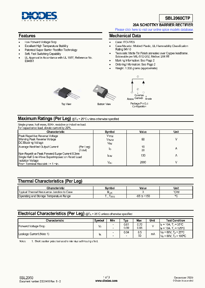SBL2060CTP_4972077.PDF Datasheet Download --- IC-ON-LINE