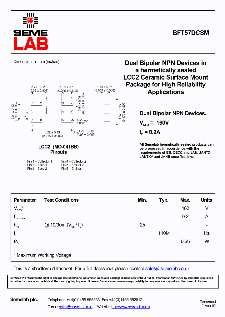 BFT57DCSM_4976019.PDF Datasheet
