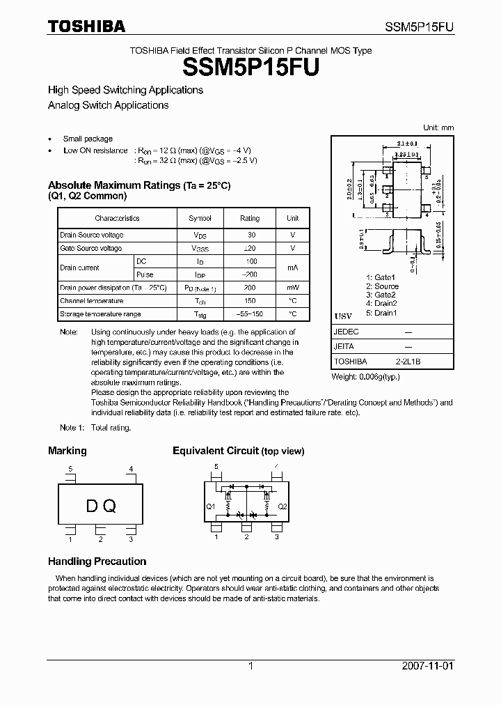 SSM5P15FU_4985917.PDF Datasheet