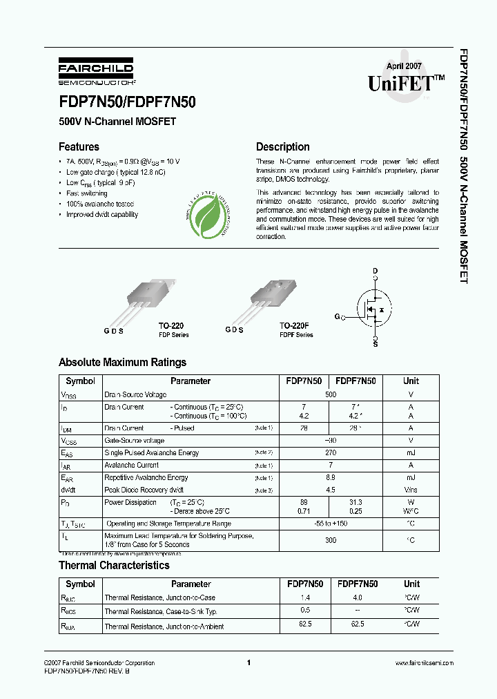 FDP7N500704_4987705.PDF Datasheet