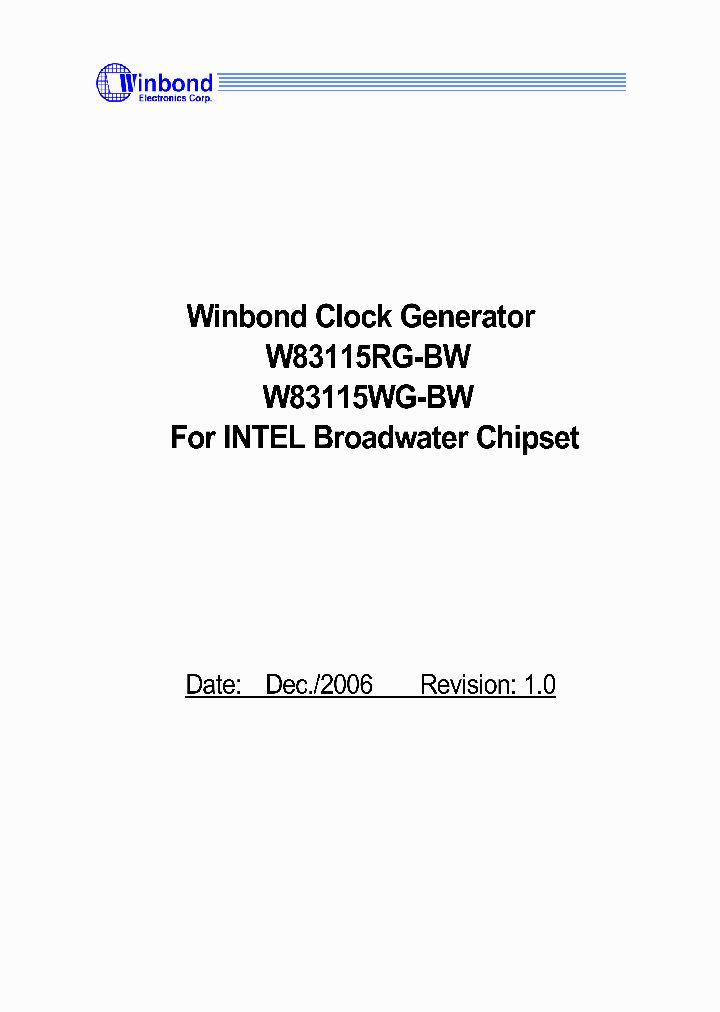 W83115RG-BW_4989909.PDF Datasheet