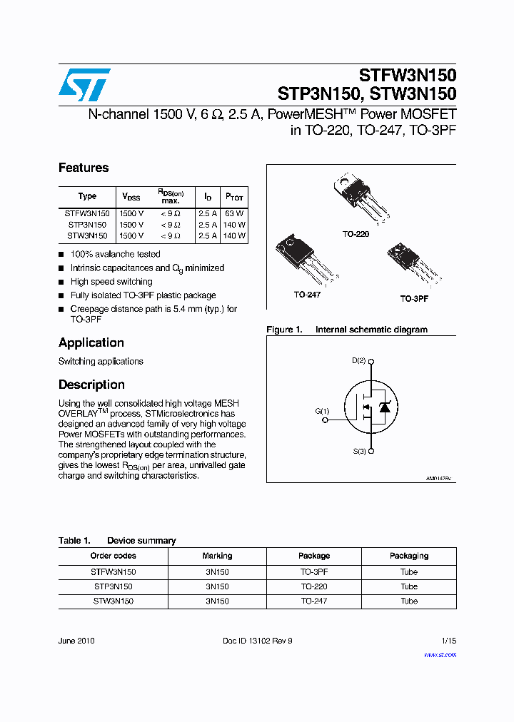 STW3N150_4992145.PDF Datasheet