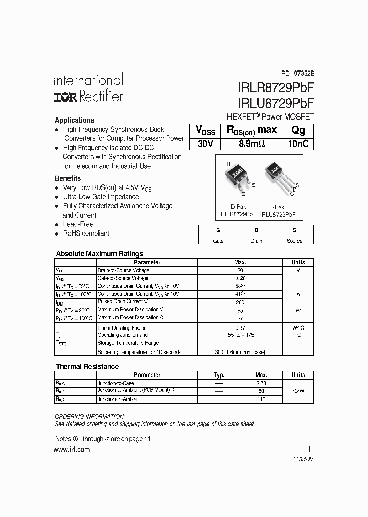 IRLR8729PBF09_4995715.PDF Datasheet