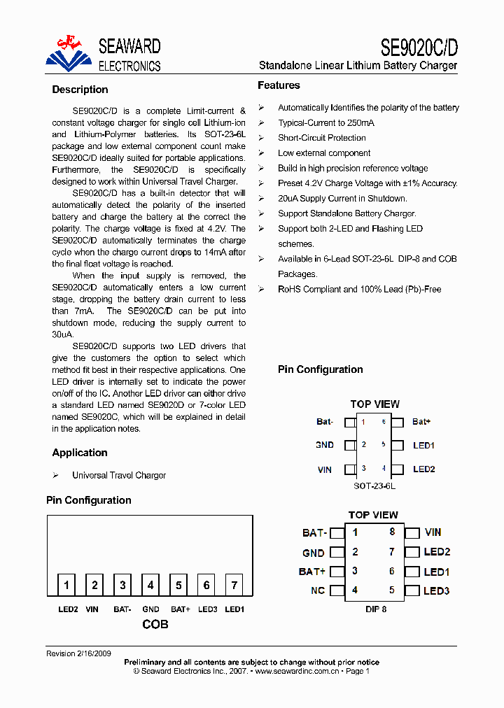 SE9020C_4996265.PDF Datasheet Download --- IC-ON-LINE