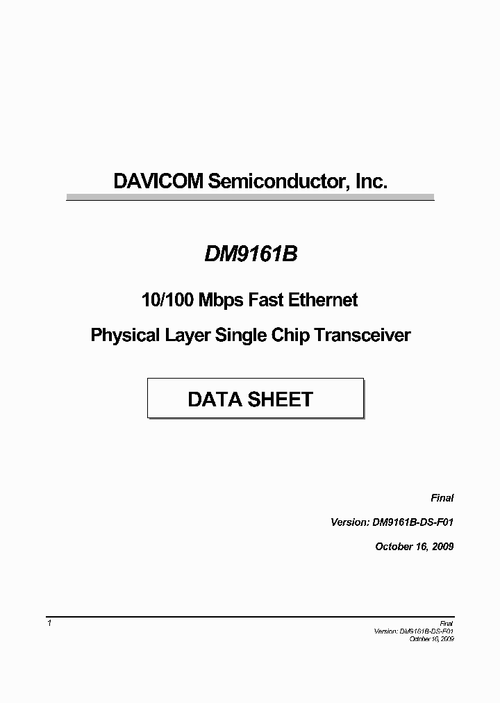 DM9161BEP_4998425.PDF Datasheet