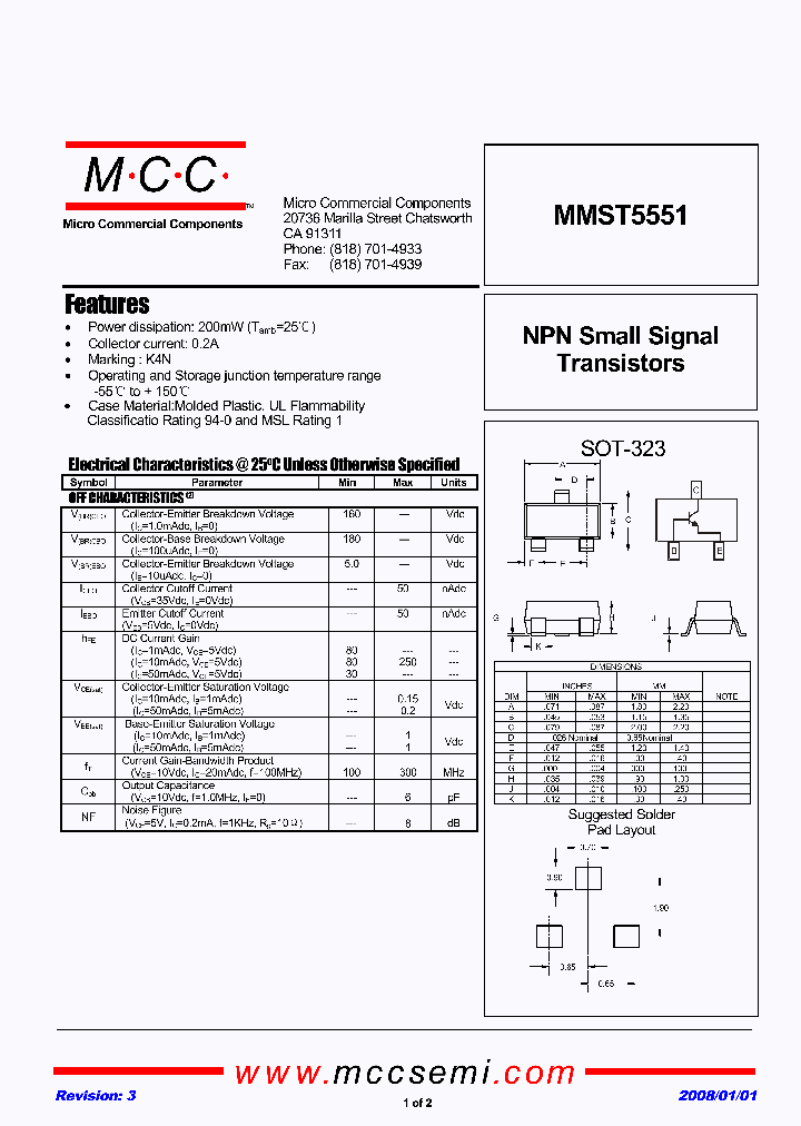 MMST5551_5001460.PDF Datasheet