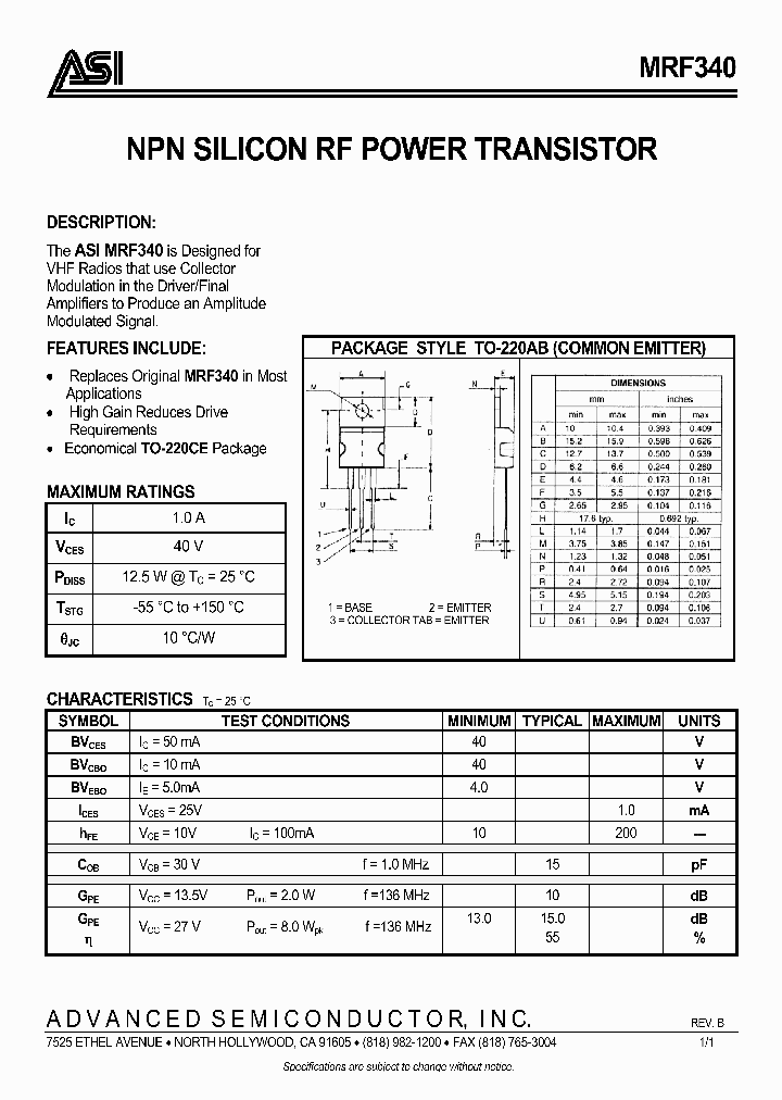 MRF340_5002486.PDF Datasheet