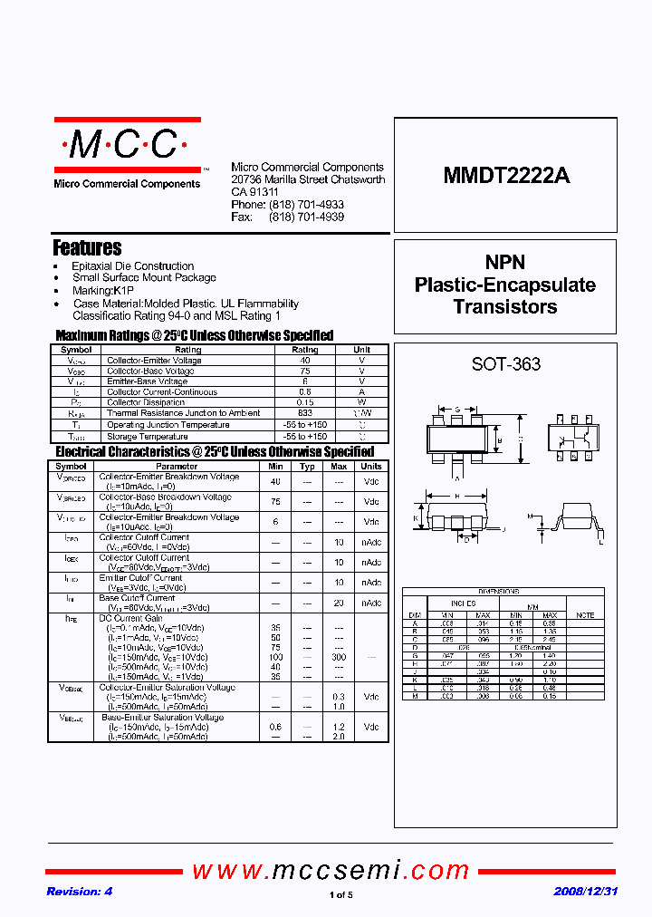 MMDT2222A_5004419.PDF Datasheet