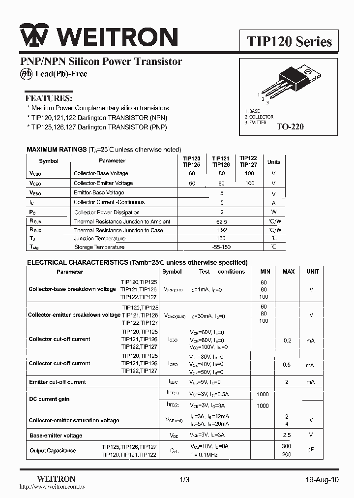 TIP122_5010273.PDF Datasheet