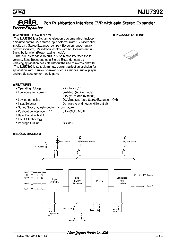 NJU7392_5014242.PDF Datasheet