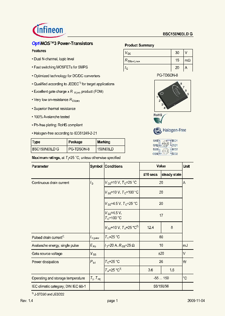 BSC150N03LDG_5014628.PDF Datasheet