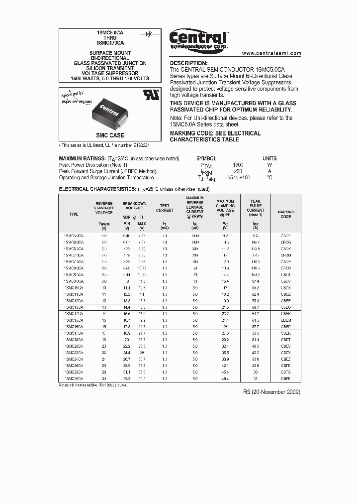 1SMC90CA_5019689.PDF Datasheet Download --- IC-ON-LINE