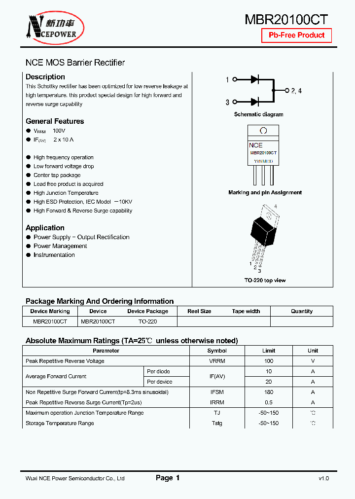 MBR20100CT_5025092.PDF Datasheet