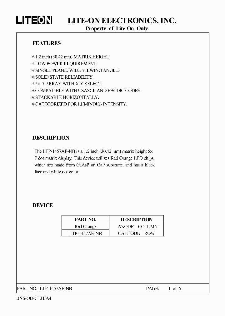 LTP-1457AE-NB_5025388.PDF Datasheet