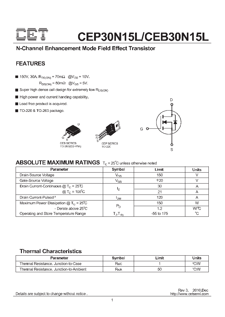 CEP30N15L_5026994.PDF Datasheet