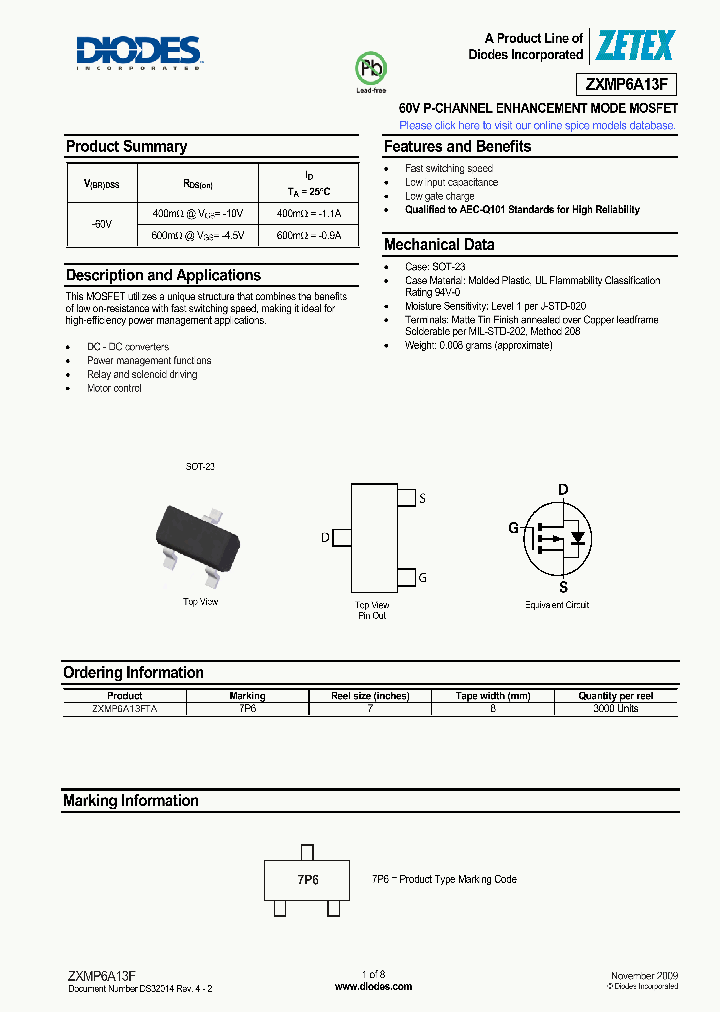 ZXMP6A13F_5029422.PDF Datasheet