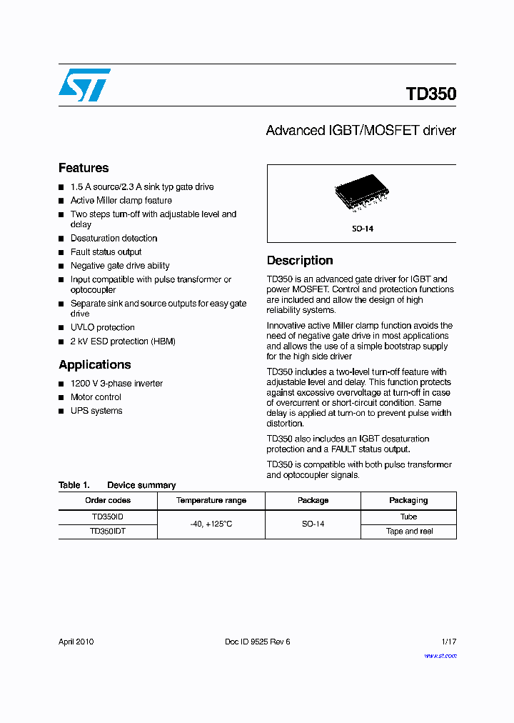 TD35010_5031199.PDF Datasheet Download --- IC-ON-LINE