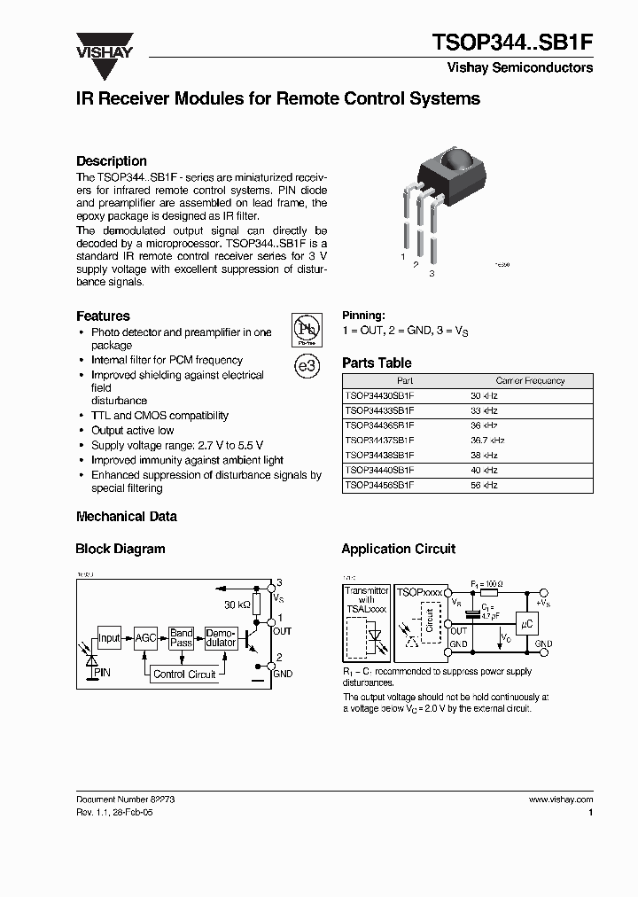 TSOP34433SB1F_5031330.PDF Datasheet