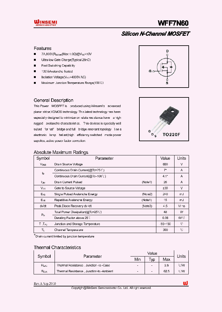 WFF7N60_5040296.PDF Datasheet