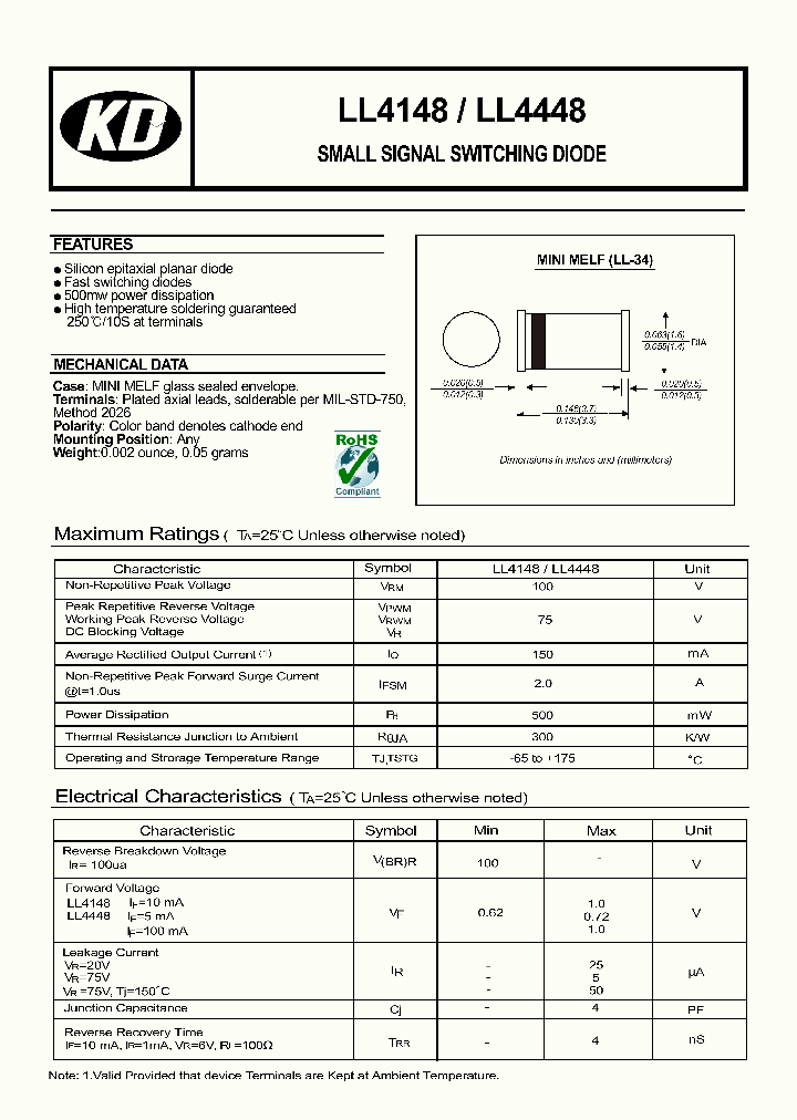 LL4448_5052809.PDF Datasheet Download --- IC-ON-LINE