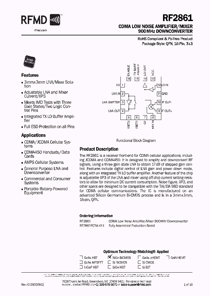 RF2861_5053344.PDF Datasheet Download --- IC-ON-LINE