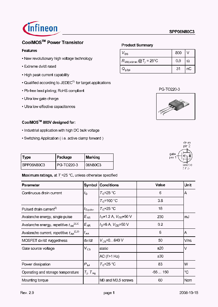 SPP06N80C308_5053516.PDF Datasheet